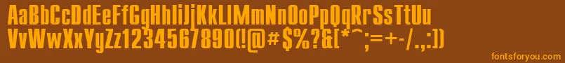 UkrainiancompactBold-Schriftart – Orangefarbene Schriften auf braunem Hintergrund