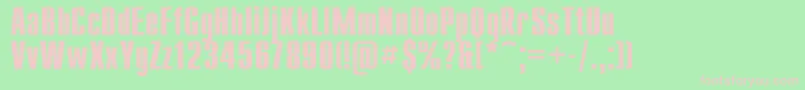 フォントUkrainiancompactBold – 緑の背景にピンクのフォント