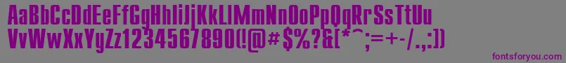 Fonte UkrainiancompactBold – fontes roxas em um fundo cinza