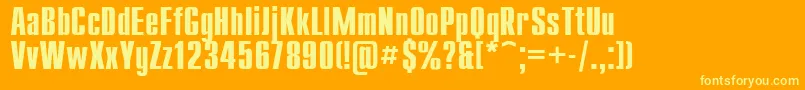 UkrainiancompactBold-Schriftart – Gelbe Schriften auf orangefarbenem Hintergrund