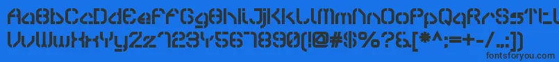 SylarStencil Font – Black Fonts on Blue Background