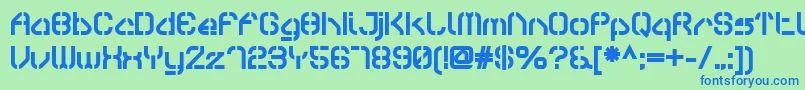 SylarStencil Font – Blue Fonts on Green Background