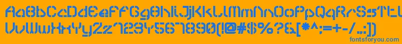 SylarStencil Font – Blue Fonts on Orange Background