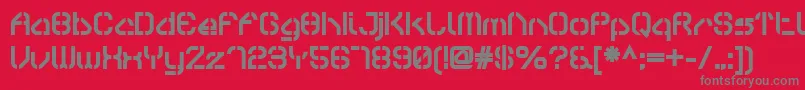 フォントSylarStencil – 赤い背景に灰色の文字