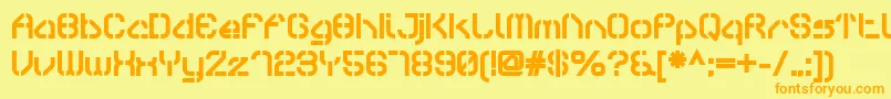 SylarStencil Font – Orange Fonts on Yellow Background