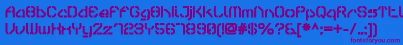 SylarStencil Font – Purple Fonts on Blue Background