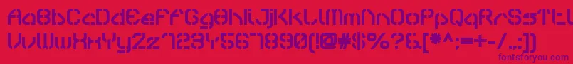 Czcionka SylarStencil – fioletowe czcionki na czerwonym tle