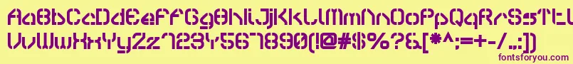 SylarStencil Font – Purple Fonts on Yellow Background