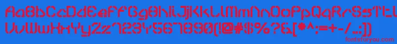 Czcionka SylarStencil – czerwone czcionki na niebieskim tle