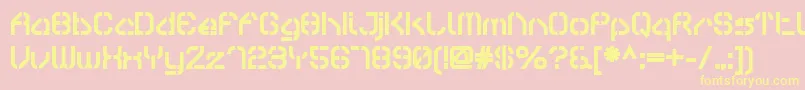 SylarStencil Font – Yellow Fonts on Pink Background