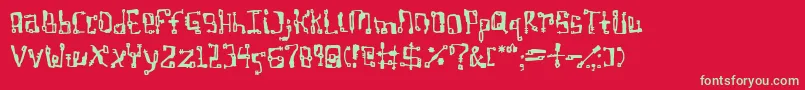 フォントNonblock – 赤い背景に緑の文字