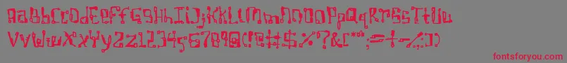 フォントNonblock – 赤い文字の灰色の背景