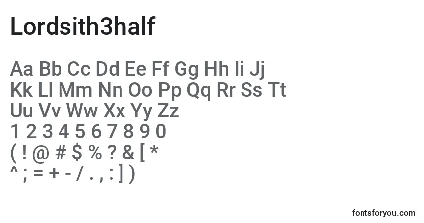 Lordsith3half-fontti – aakkoset, numerot, erikoismerkit