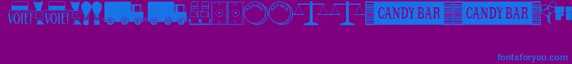 OneDingAfterAnotherJl Font – Blue Fonts on Purple Background