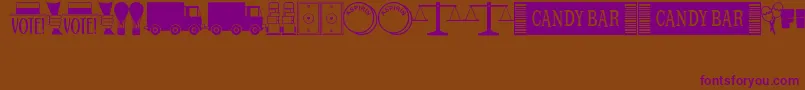 OneDingAfterAnotherJl Font – Purple Fonts on Brown Background