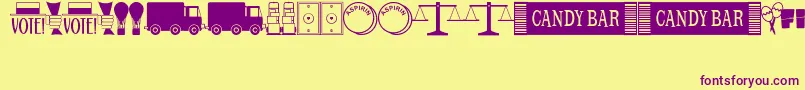 OneDingAfterAnotherJl Font – Purple Fonts on Yellow Background