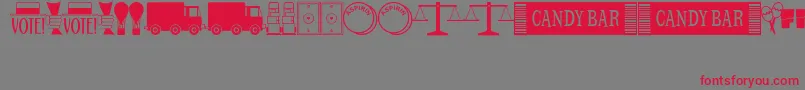 OneDingAfterAnotherJl Font – Red Fonts on Gray Background