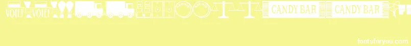 OneDingAfterAnotherJl Font – White Fonts on Yellow Background