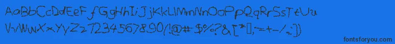 フォントCrayonsketches – 黒い文字の青い背景