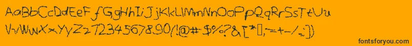 Crayonsketches-Schriftart – Schwarze Schriften auf orangefarbenem Hintergrund