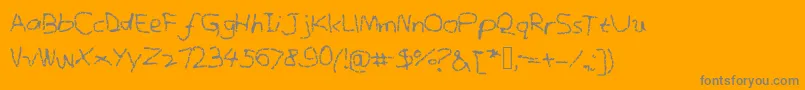 Crayonsketches-Schriftart – Graue Schriften auf orangefarbenem Hintergrund