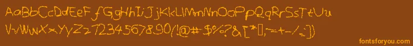 Crayonsketches-Schriftart – Orangefarbene Schriften auf braunem Hintergrund