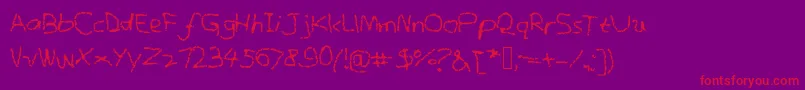 Crayonsketches-Schriftart – Rote Schriften auf violettem Hintergrund