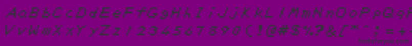 フォントZeldadxt – 紫の背景に黒い文字