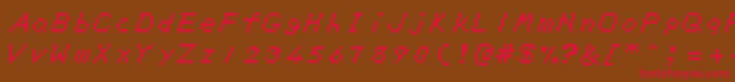 Zeldadxt-fontti – punaiset fontit ruskealla taustalla