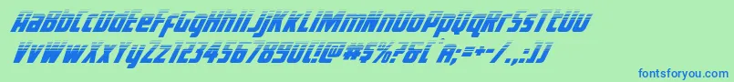 フォントVoyagefanthalf – 青い文字は緑の背景です。