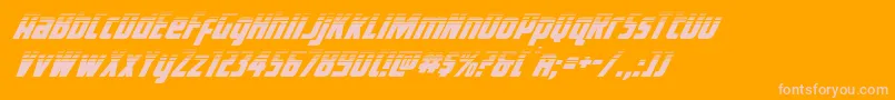 フォントVoyagefanthalf – オレンジの背景にピンクのフォント