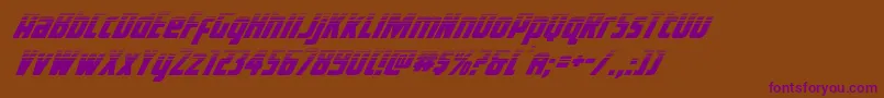 フォントVoyagefanthalf – 紫色のフォント、茶色の背景