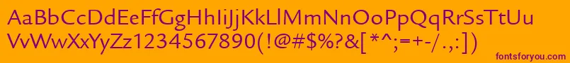LegacySansItcTtBook Font – Purple Fonts on Orange Background