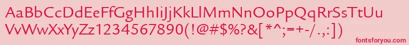 LegacySansItcTtBook Font – Red Fonts on Pink Background