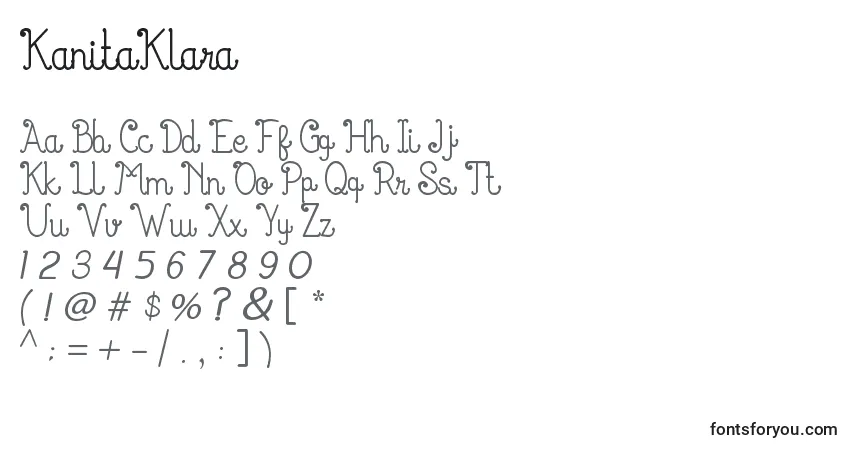 Czcionka KanitaKlara – alfabet, cyfry, specjalne znaki
