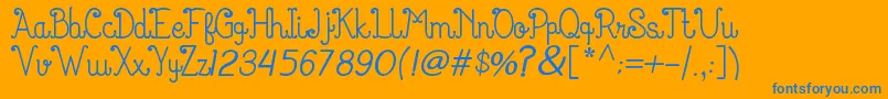 KanitaKlara Font – Blue Fonts on Orange Background