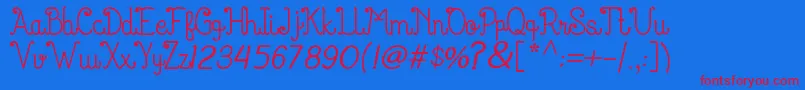 KanitaKlara Font – Red Fonts on Blue Background