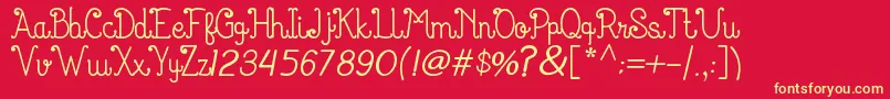 KanitaKlara Font – Yellow Fonts on Red Background