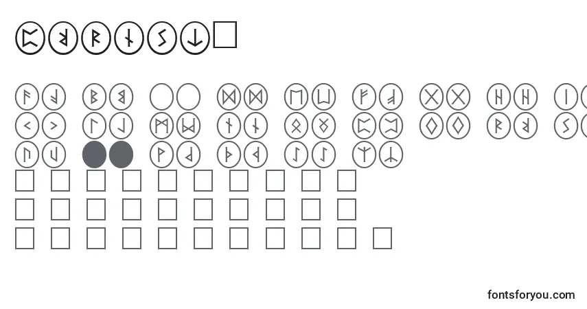 Czcionka PrRnst2 – alfabet, cyfry, specjalne znaki