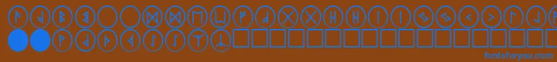 フォントPrRnst2 – 茶色の背景に青い文字