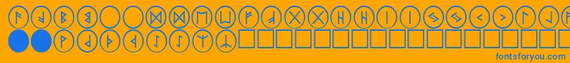 フォントPrRnst2 – オレンジの背景に青い文字