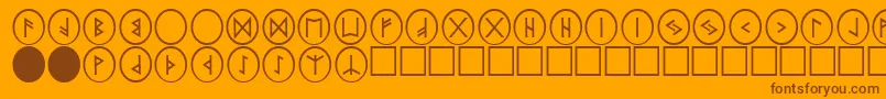 Шрифт PrRnst2 – коричневые шрифты на оранжевом фоне