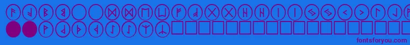 PrRnst2-Schriftart – Violette Schriften auf blauem Hintergrund