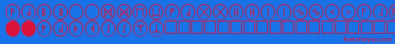 Fonte PrRnst2 – fontes vermelhas em um fundo azul
