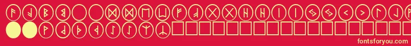 フォントPrRnst2 – 黄色の文字、赤い背景