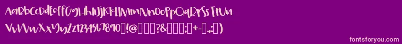 HappyhappyRegular2 Font – Pink Fonts on Purple Background