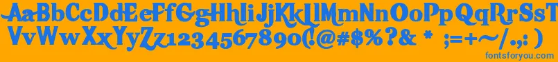 Hotpizza Font – Blue Fonts on Orange Background