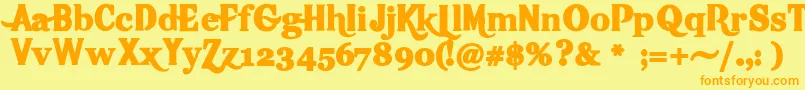 Hotpizza Font – Orange Fonts on Yellow Background