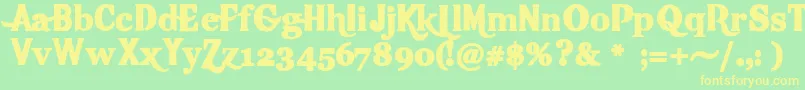 Hotpizza Font – Yellow Fonts on Green Background