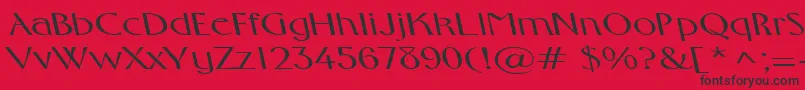 フォントFosterexpandedbsRegular – 赤い背景に黒い文字